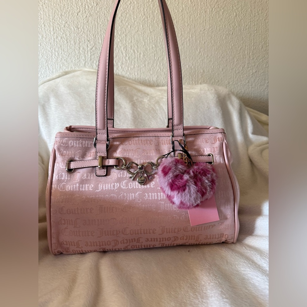 Beautiful JUICY COUTURE BOW HEART JUICY DARLING TOTE PINK DIAMOND  Spring Summer